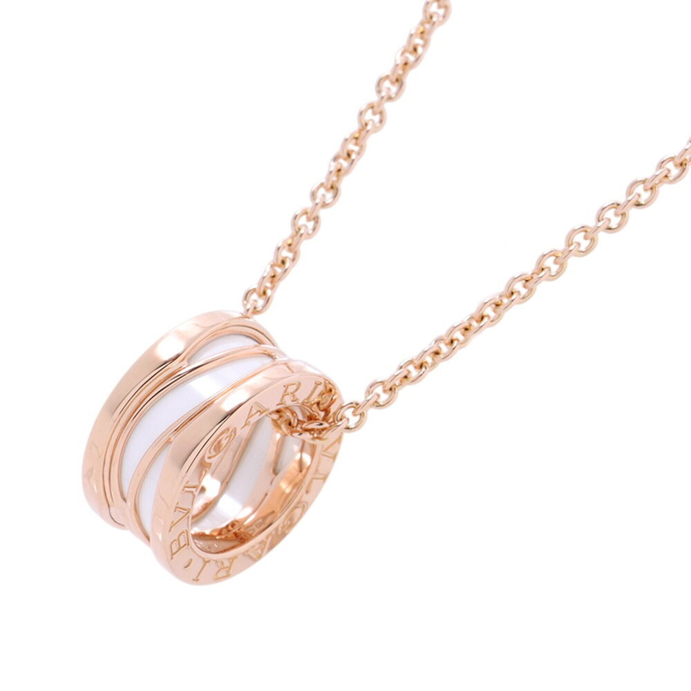 BVLGARI B-zero1 Legend Necklace, 18KPG Pink Gold, White Ceramic, Pendant Neck...